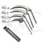 Mega McCoy flexi Tip Integrated conventional articulated Laryngoscopes Fiber with 4 blades